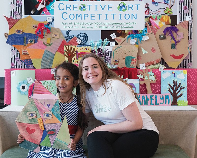 Youngsters create artwork from reused materials for the competition at the Scientology Dublin Community Centre.